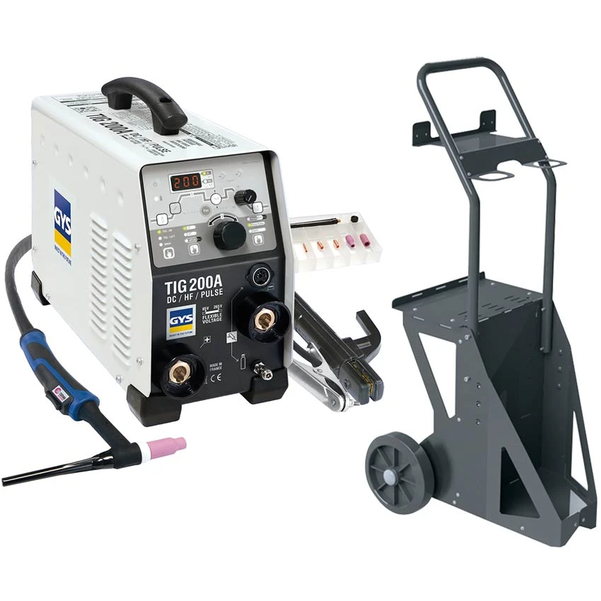 GYS WIG Schweißgerät Gysmi TIG 200 DC HF FV Mit Zubehör Und Fahrwagen