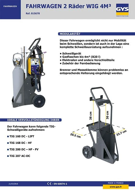 GYS WIG Schweißgerät Gysmi TIG 207 AC DC HF FV + Zubehör Und Fahrwagen – Bild 4