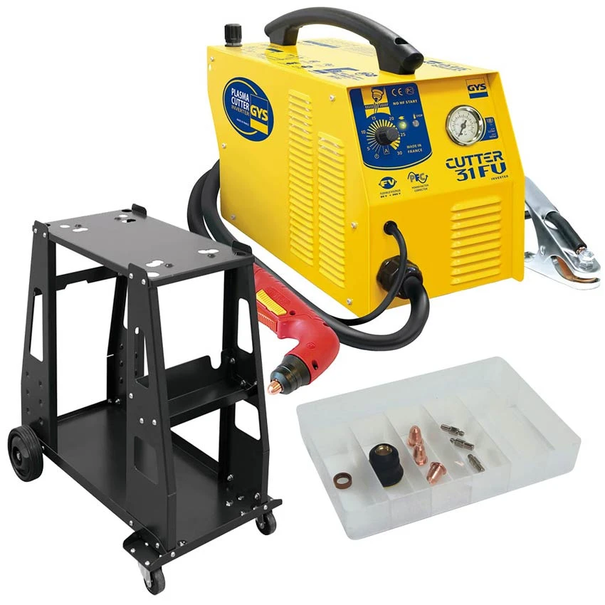 GYS Plasma Cutter 31 FV 31FV + Brenner + Fahrwagen + Box Im Set 029798