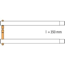 GYS 047914 Elektrodenarm PX4 X 2 350mm Alu Asymetrisch Für PORTASPOT
