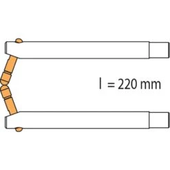 GYS 047921 Elektrodenarm PX3 X 2 220mm Alu Abgeschrägt Für PORTASPOT
