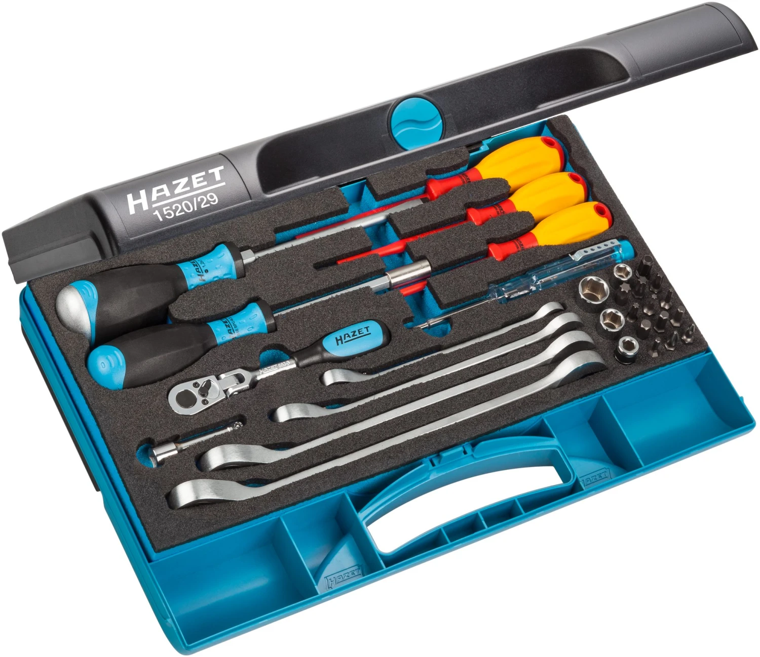 HAZET Werkzeug-Satz Sanitär Heizung Sechskant 6,3 1/4 Zoll 6,3mm 1/4 Zoll 29tlg 1520/29