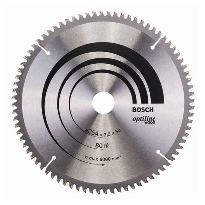 Bosch Kreissägeblatt Optiline Wood Für Kapp Und Gehrungssägen 254 X 30 X 2,5 80 WZ/N 2608640437 – Bild 2