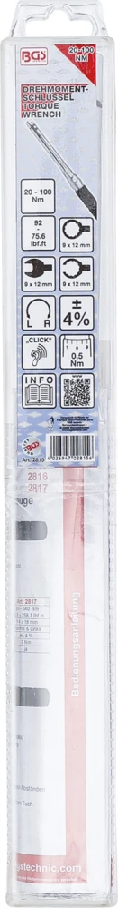 BGS Drehmomentschlüssel | 10 - 100 Nm | Für 9 X 12 Mm Einsteckwerkzeuge – 2815 – Bild 5