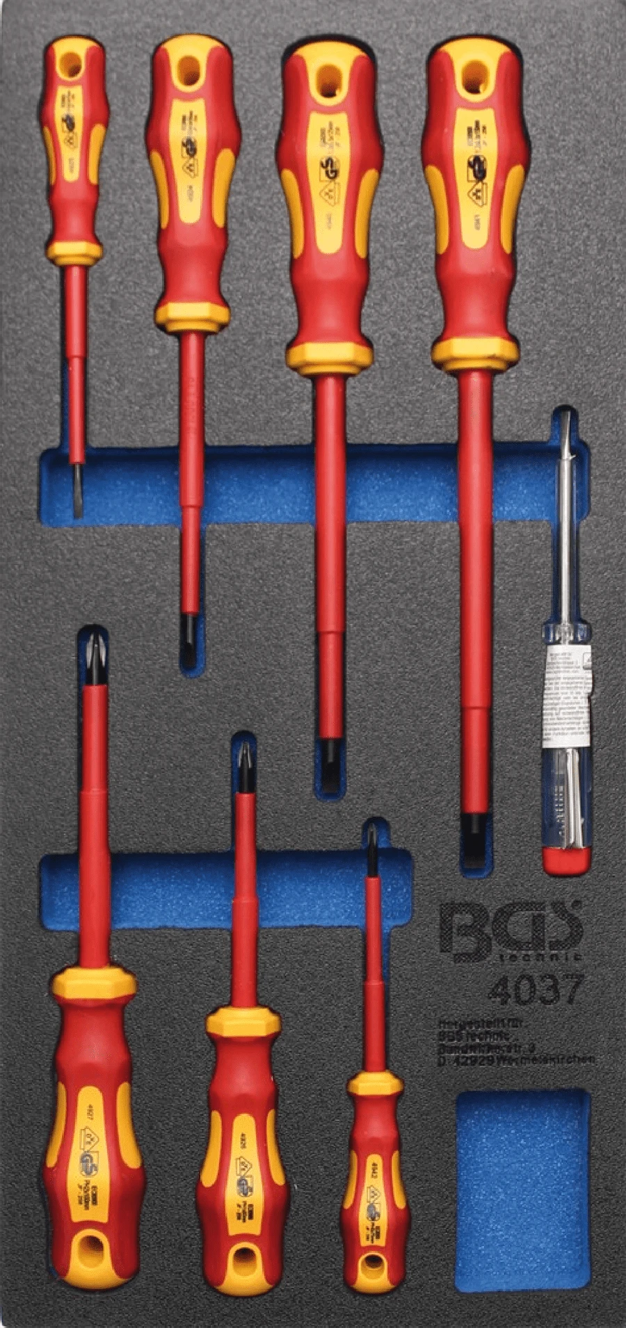 BGS 4037 Werkstattwageneinlage 1/3: VDE-Schraubendreher-Satz 8-teilig