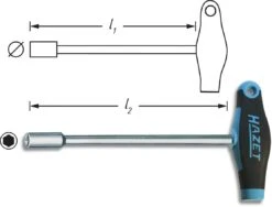 HAZET Steckschlüssel Mit T-Griff- Außen-Sechskant Profil - 11 428-11