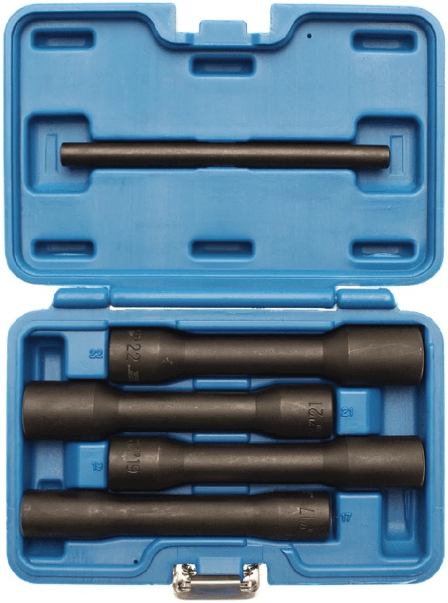 BGS Spezial-Steckschlüssel-Einsatz-Satz / Schraubenausdreher, Tief | 12,5 Mm (1/2") | SW 17 -22 Mm | 5-tlg. – 5262