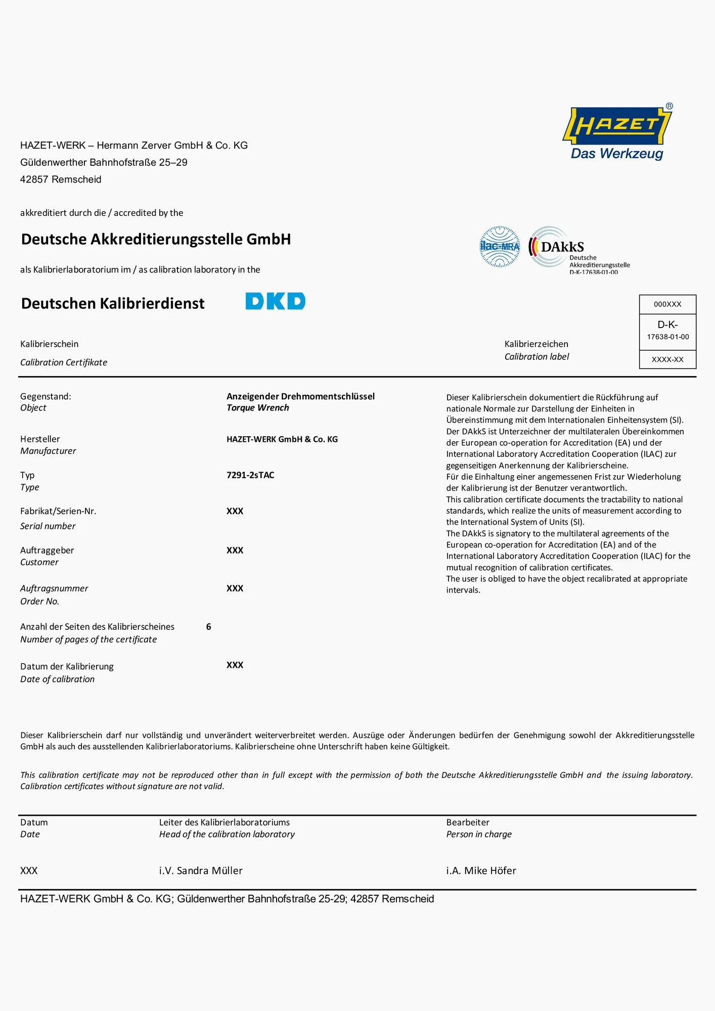 HAZET Drehmomentschlüssel 20-120 Nm 2% Vierkant Massiv 10mm 3/8 Zoll 6111-1CTCAL – Bild 2