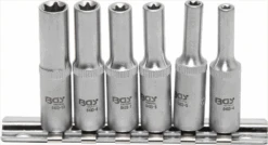 BGS Steckschlüssel-Einsatz-Satz E-Profil, Tief | 6,3 Mm (1/4") | SW E4 - E10 | 6-tlg. – 6403