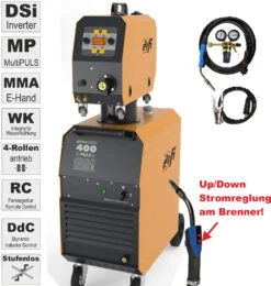 ERFI MIG MAG Schweißgerät PROMATIC 400W-VK Puls 400A 400V 72-24 Vorschubkoffer