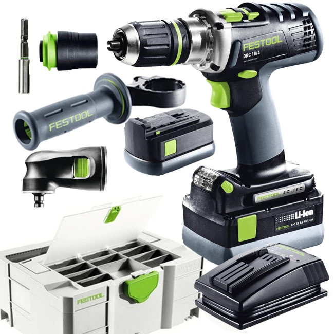 FESTOOL Akku Bohrschrauber QUADRIVE DRC 18/4 18-4 Li 5,2 Set 18V 5.2Ah