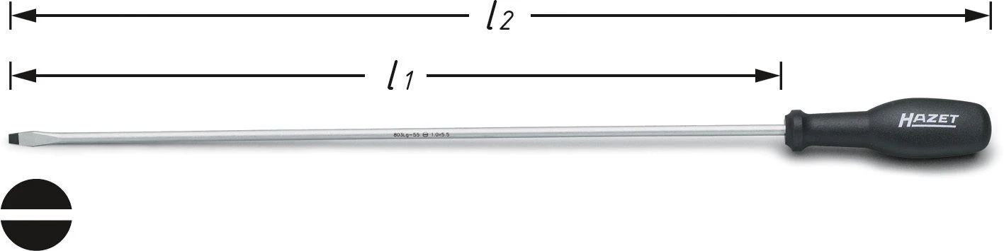 HAZET Schraubendreher Trinamic- Schlitz Profil - 520 Mm 803LG-55
