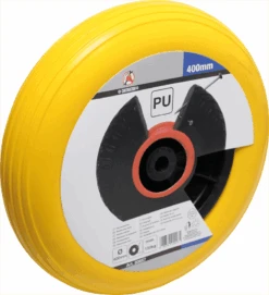 BGS DIY Schubkarrenrad | PU, Gelb/schwarz | 400 Mm – 80657