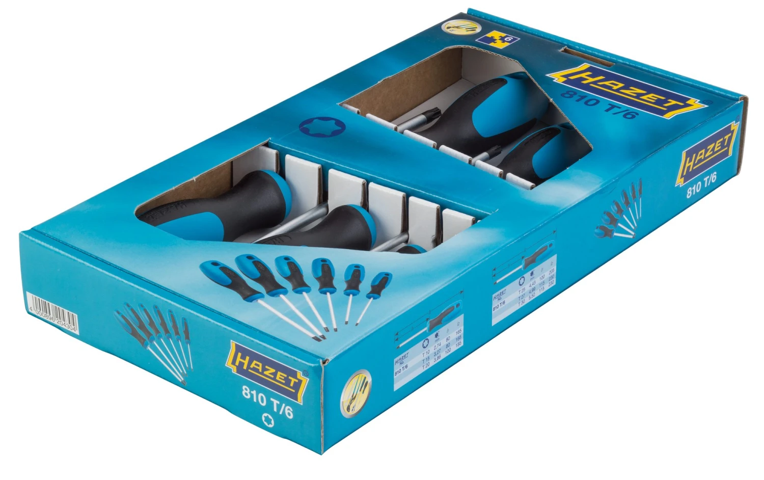 HAZET Schraubendreher-Satz- Innen TORX® Profil 6-teilig 810T/6 – Bild 3