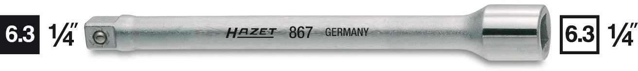 HAZET Verlängerung 6,3mm 1/4 Zoll Vierkant Massiv 6,3mm 1/4 Zoll 867-4 – Bild 2