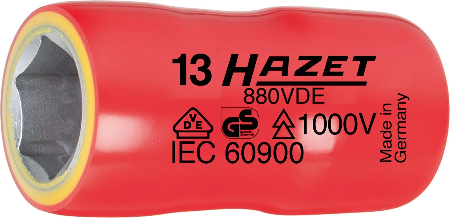 HAZET Steckschlüssel VDE 10mm 3/8 Zoll Außen-Sechskant-Tractionsprofil 17 880VDE-17 – Bild 2