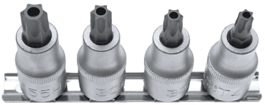 BGS Bit-Einsatz-Satz | 12,5 Mm (1/2") | T-Profil (für Torx) Mit Bohrung T40 - T55 | 4-tlg. – 8885