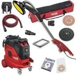 FLEX 409324 Giraffe GE 5 R + TB-L + 50 X Schleifpapier + Sicherheitssauger VCE 44 L AC