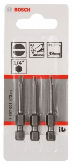 Bosch Schrauberbit Extra-Hart S 0,5 X 3,0 49 Mm 3er-Pack 2607001473