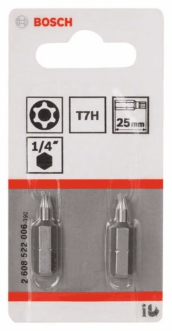 Bosch Security-Torx-Schrauberbit Extra-Hart T7H 25 Mm 2er-Pack 2608522006