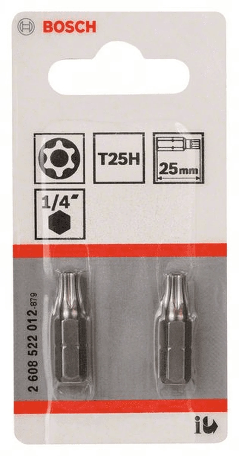 Bosch Security-Torx-Schrauberbit Extra-Hart T25H 25 Mm 2er-Pack 2608522012