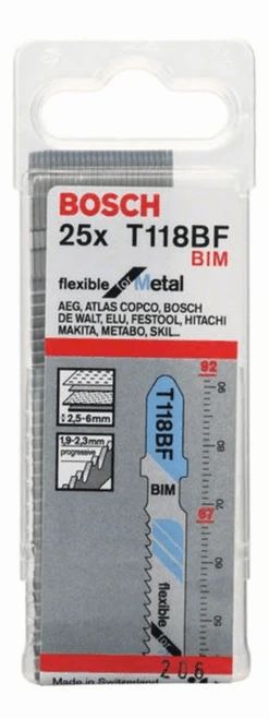 Bosch Stichsägeblatt T 118 BF Flexible For Metal 25er-Pack 2608634992