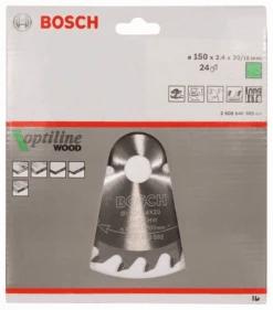 Bosch Kreissägeblatt Optiline Wood Für Handkreissägen 150 X 20/16 X 2,4 Mm 24 2608640592