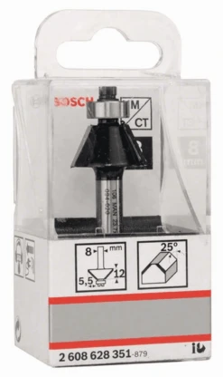 Bosch Fase-/Bündigfräser 8 Mm D1 23,7 Mm B 5,5 Mm L 12 Mm G 54 Mm 25° 2608628351