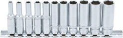 BGS Steckschlüssel-Einsatz-Satz Sechskant, Tief | 6,3 Mm (1/4") | SW 4 -13 Mm | 11-tlg. – 2221