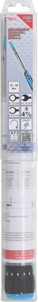 BGS Drehmomentschlüssel | 10 - 50 Nm | Für 9 X 12 Mm Einsteckwerkzeuge – 2809 – Bild 4