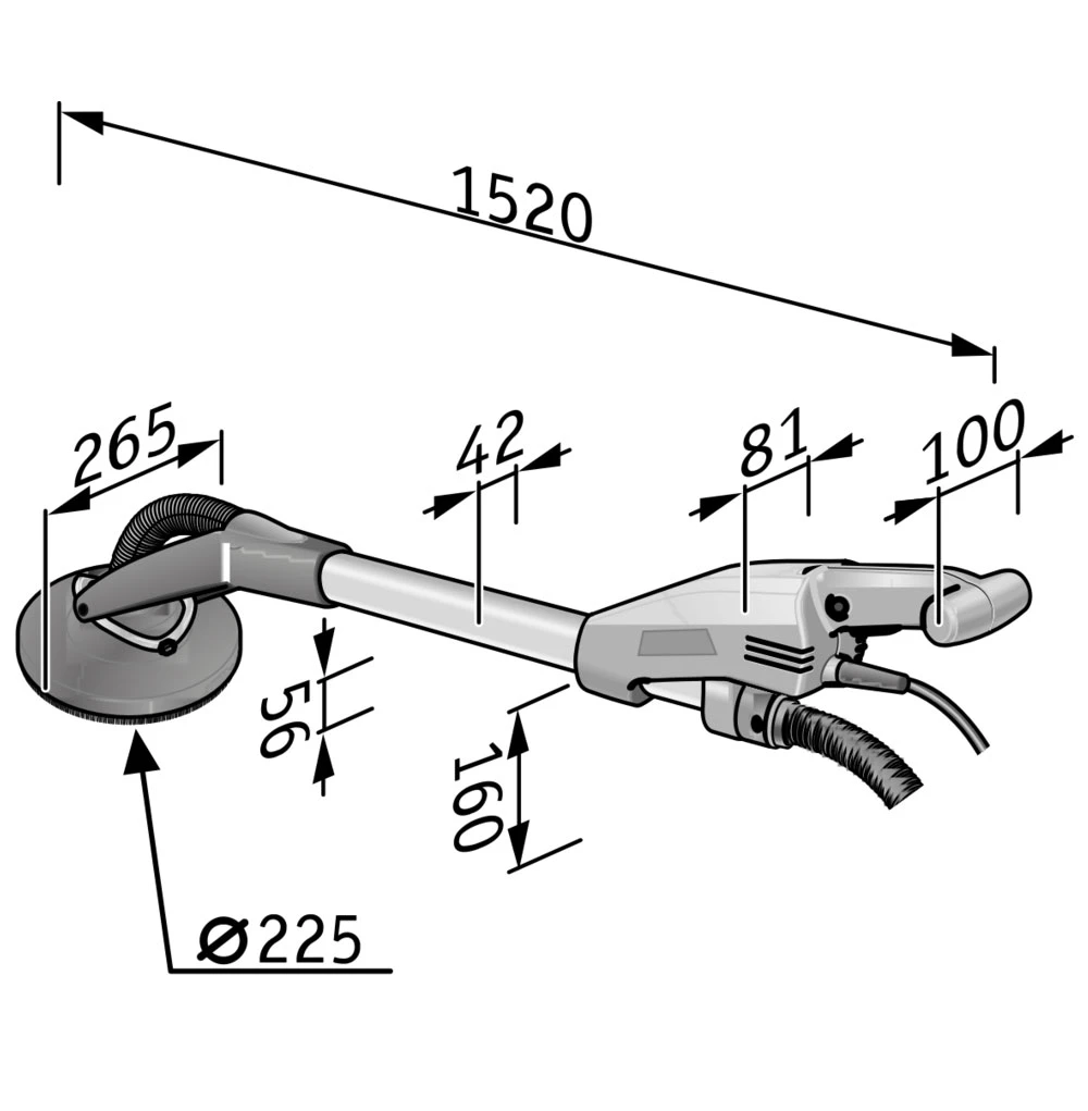 FLEX Langhalsschleifer Giraffe GE 7 MH T SH Dreieckschleifkopf Schlauch 494.542 GE7 – Bild 2