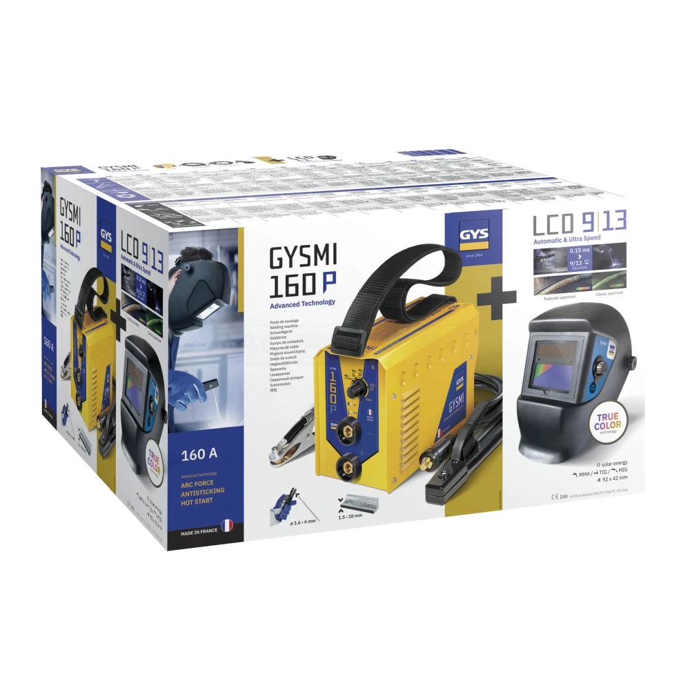 GYS GYSMI 160P E-Hand-Inverter Set Inkl. Schweißhelm LCD TECHNO 9/13 TRUE COLOR - 031555 – Bild 2