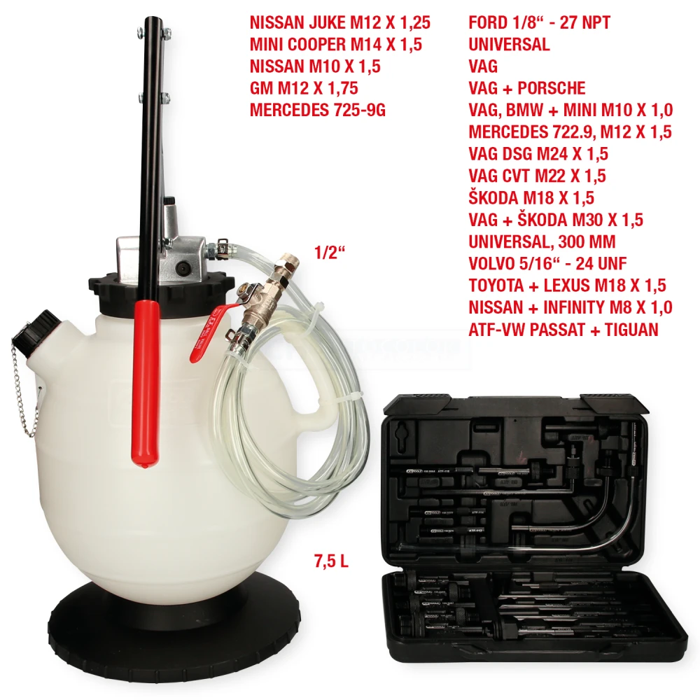 KS Tools Universal Getriebeöl-Füllsystem-Satz Mit 20-tlg. Adaptersatz - 150.9275 – Bild 2