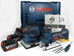 Bosch Akku Schwingschleifer GSS 18V-10 & Stichsäge 06015A5101 + 2x 5Ah + L-Boxx 06015A5101